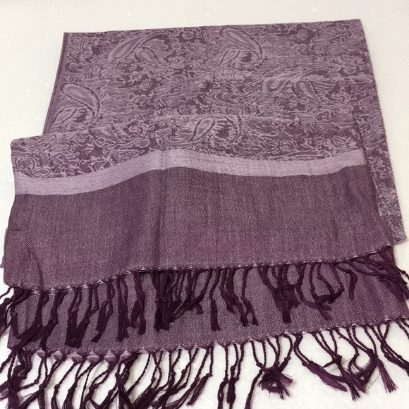 FOR YOUR EASE ONLY PURPLE TASSELS BRAND NEW SCARF - Picture 4 of 8